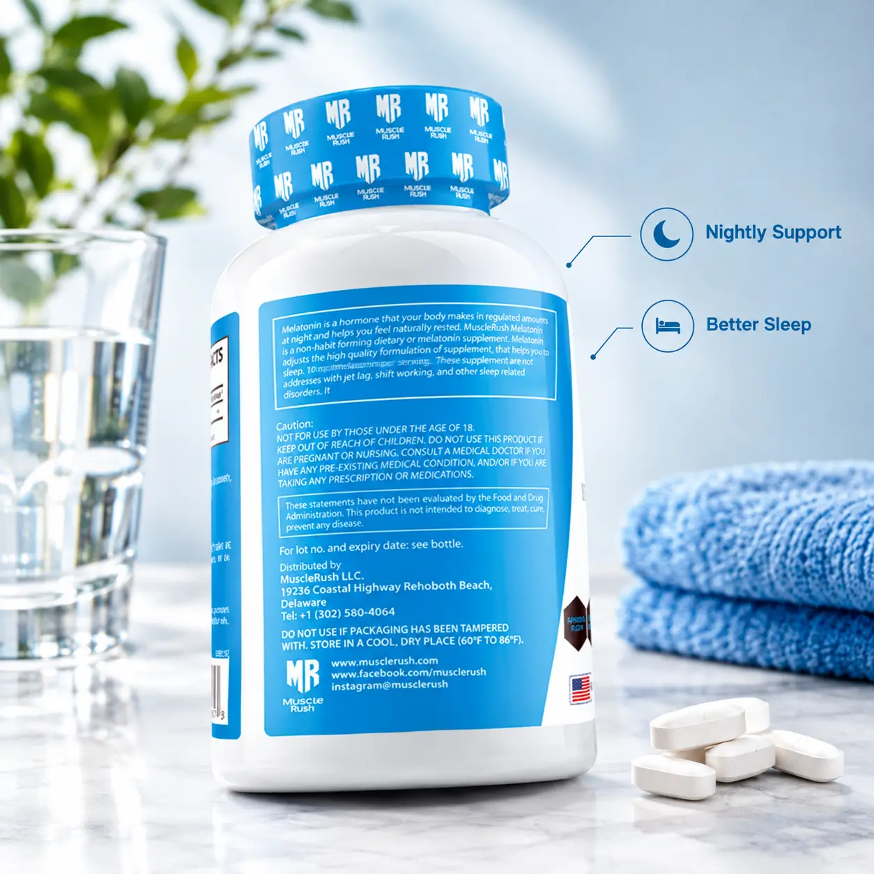 Muscle Rulz Melatonin 10mg | 100 Tablets Muscle Rulz Melatonin 10mg | 100 Tablets